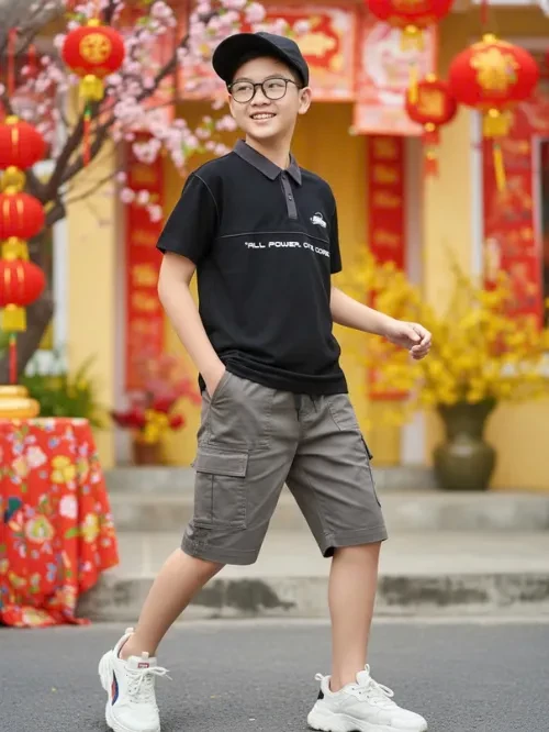 Áo thun polo bé trai EAY035-5