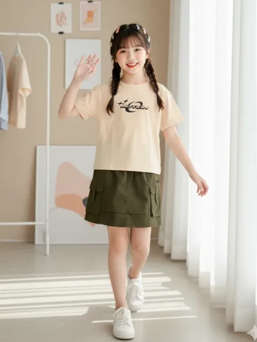 Váy kaki form chữ A cho bé gái YTEEN EVX029-5