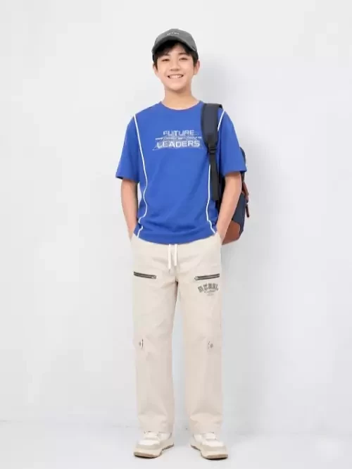 Quần Kaki dài trang trí chữ unisex EQY006-6