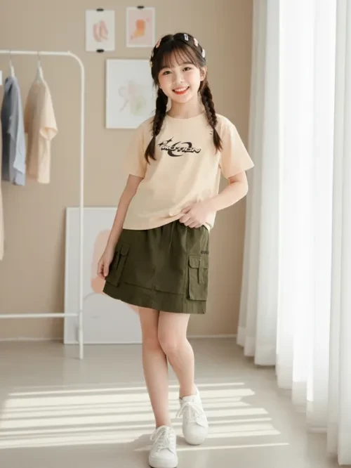 Váy kaki form chữ A cho bé gái YTEEN EVX029-5