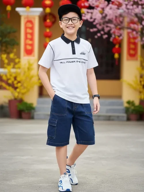 Áo thun polo bé trai EAY035-5