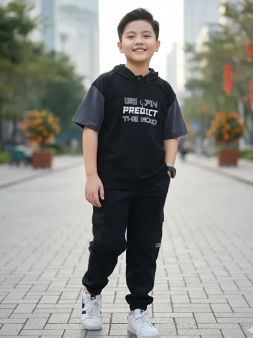 Aó thun nam có nón phối tay EAY037-5