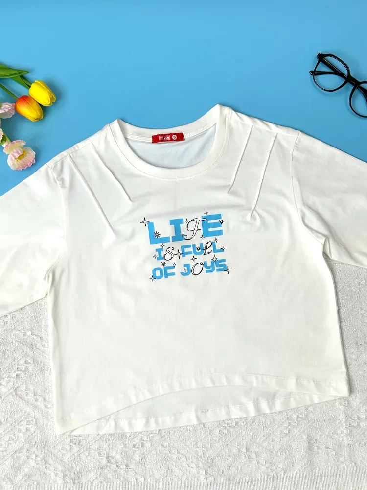 Áo thun ngắn tay croptop bé gái YTEEN EAX028-5