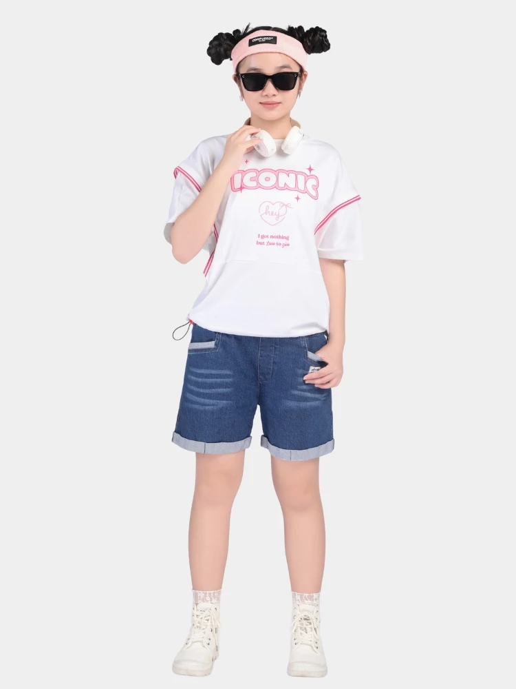 Quần short jean bé gái  10-14 tuổi