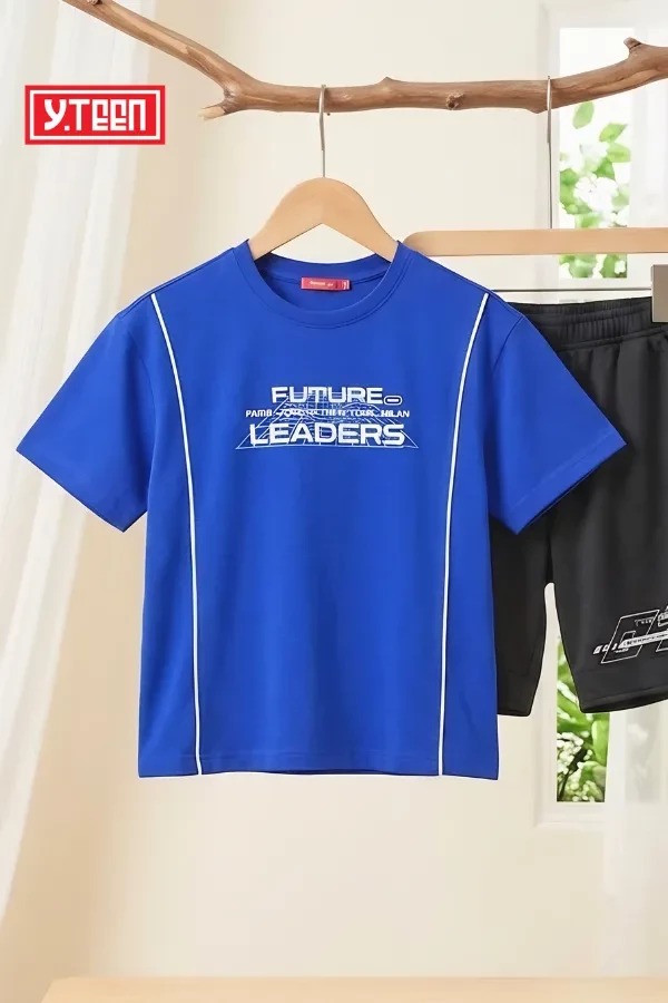 Áo thun bé trai trang trí chữ LEADER EAY001-6
