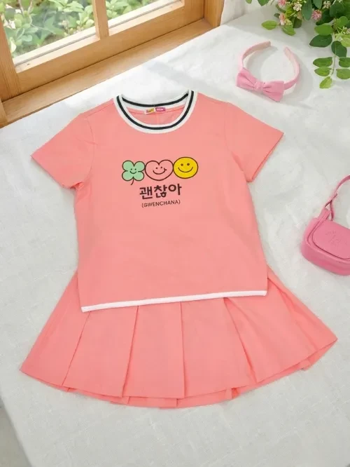 Set bộ áo+váy xếp ly bé gái đáng yêu TAX041-5
