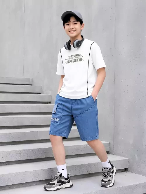 Quần Short Jean bé trai màu xanh EQY005-6