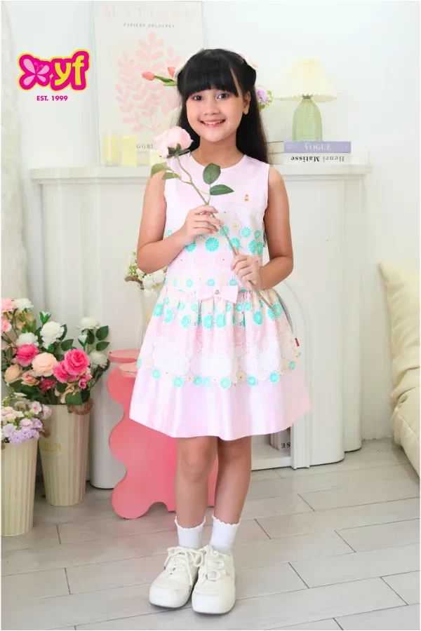 Đầm hồng vol đồng tiền