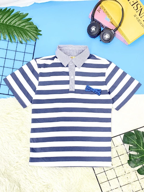 Áo thun sọc cotton cổ sơ mi TAY013-6