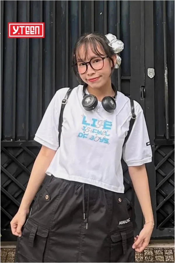 Áo thun ngắn tay croptop bé gái YTEEN EAX028-5