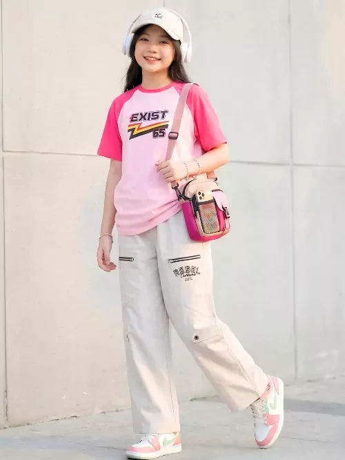 Quần Kaki dài trang trí chữ unisex EQY006-6