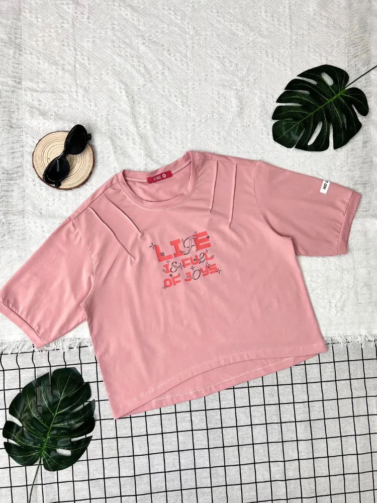 Áo thun ngắn tay croptop bé gái YTEEN EAX028-5