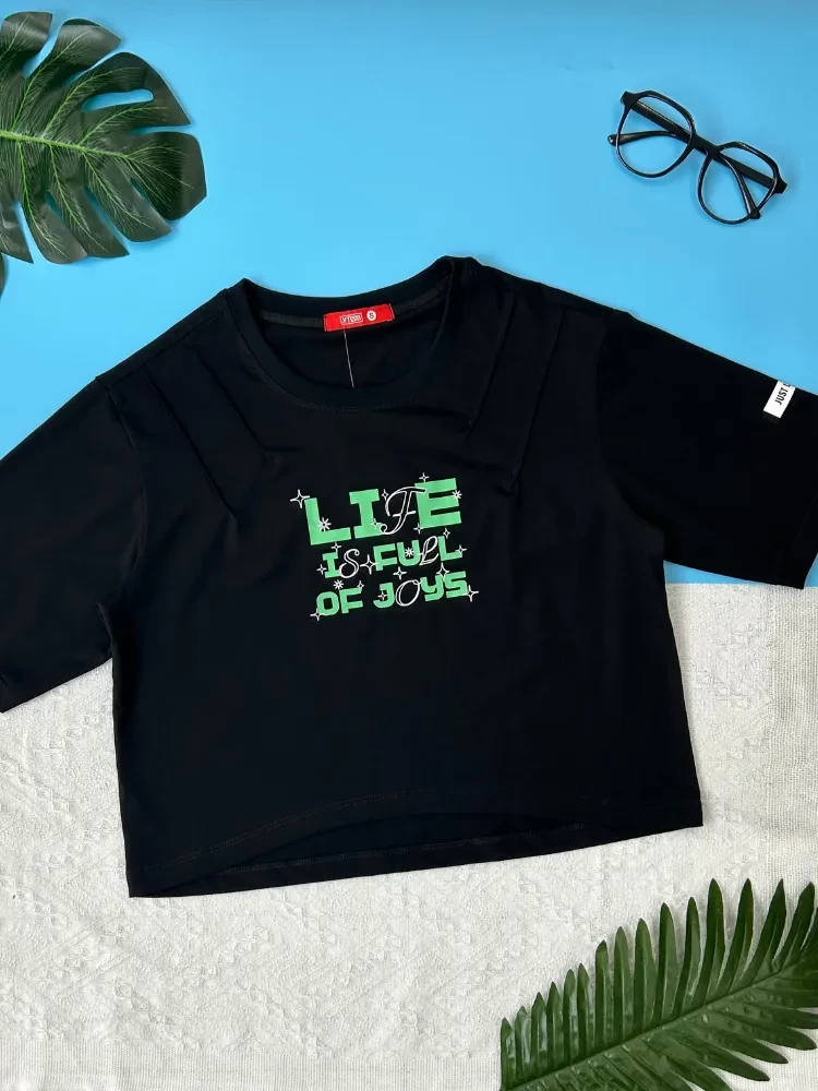 Áo thun ngắn tay croptop bé gái YTEEN EAX028-5